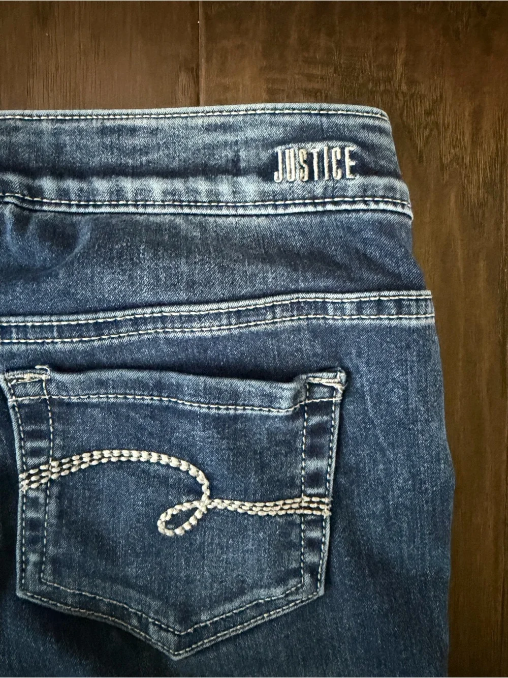 Justice Girls Blue Distressed Skinny Jeans